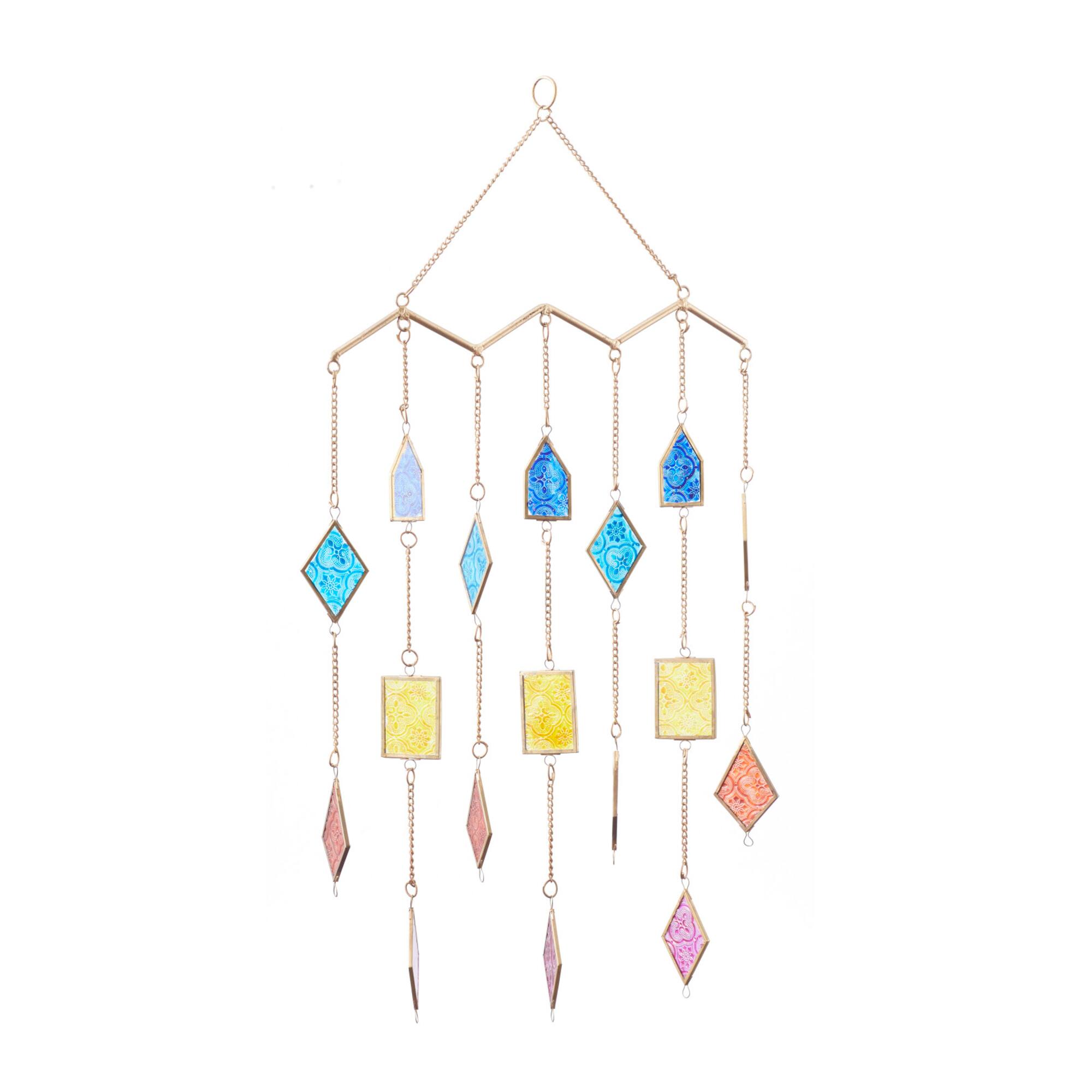 Multi Metal Contemporary Windchime, 29" x 17" x 2"
